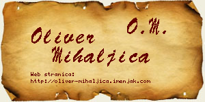 Oliver Mihaljica vizit kartica